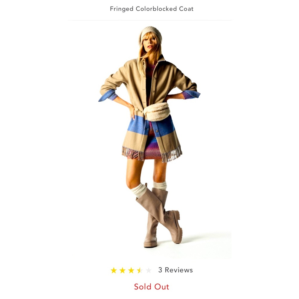 Anthropologie Fringe Colorblock Jacket